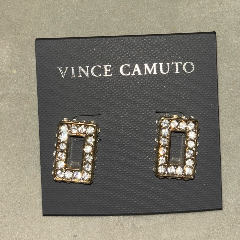 Vince Camuto Gold and Rhinestone All around  Super Sparkly Earrings